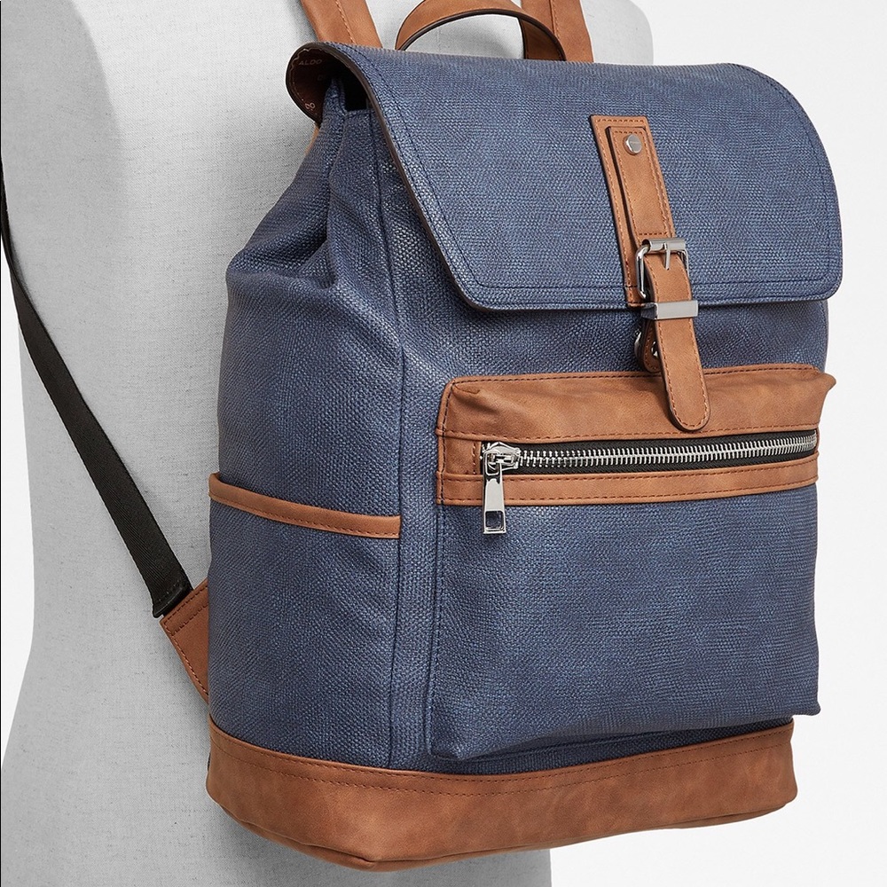 Aldo amaranthus x-2 blue and brown backpack